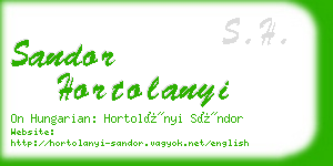 sandor hortolanyi business card